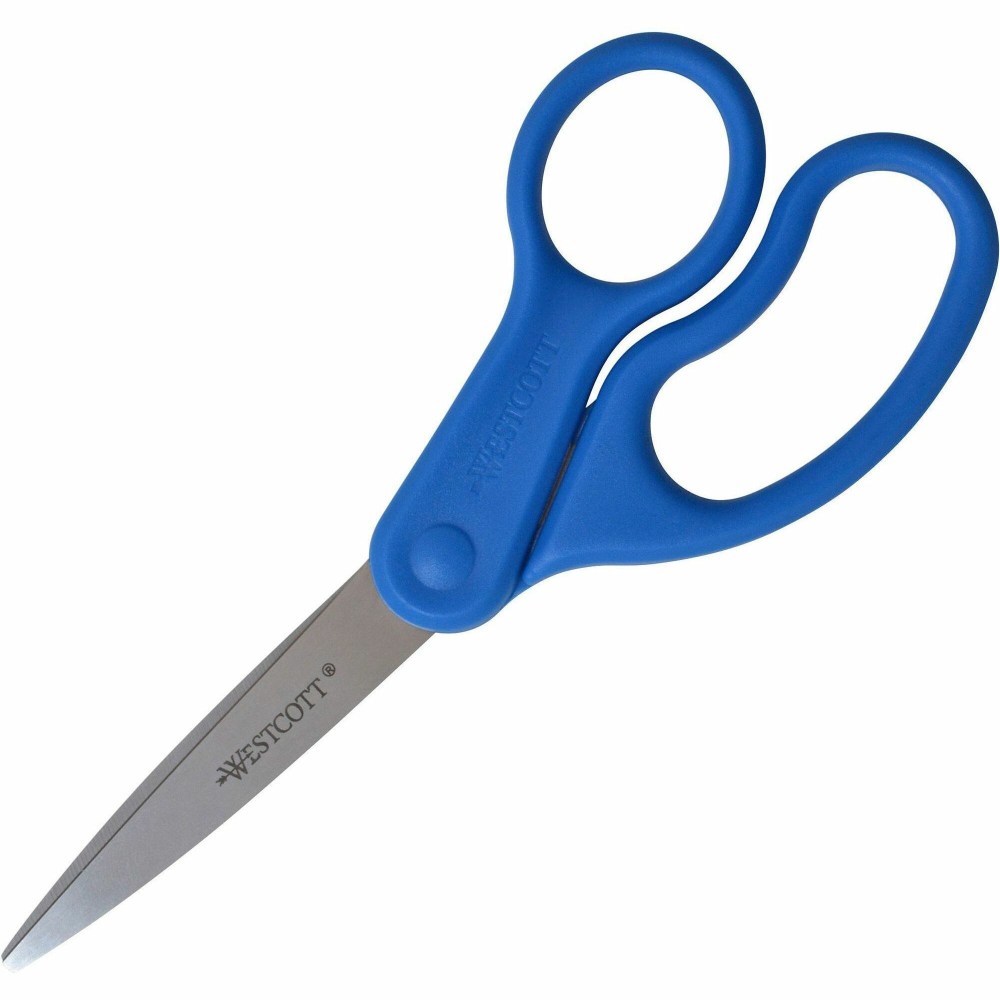 Westcott All Purpose Preferred Stainless Steel Scissors, 8in, Pointed, Blue