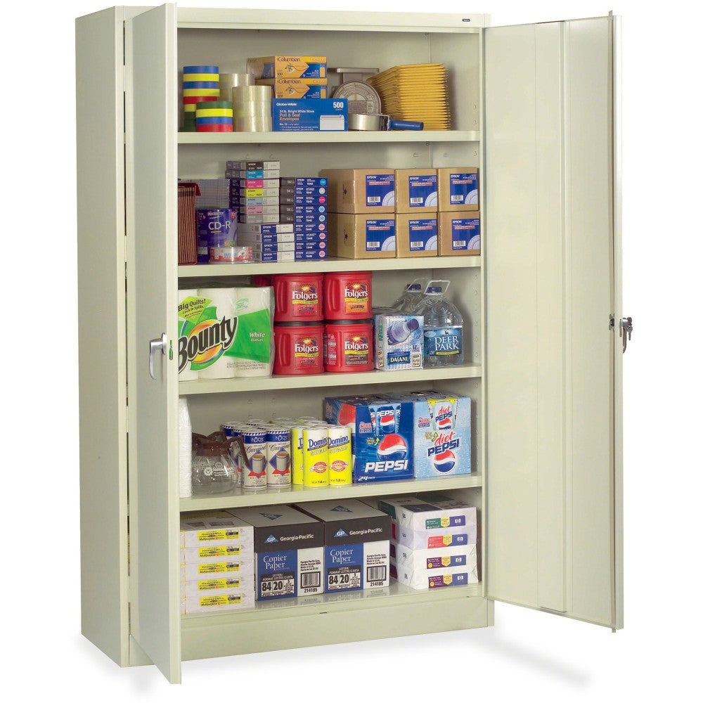 Standard Storage Cabinet, 4 Adjustable Shelves, 18inW x 72inD, Putty