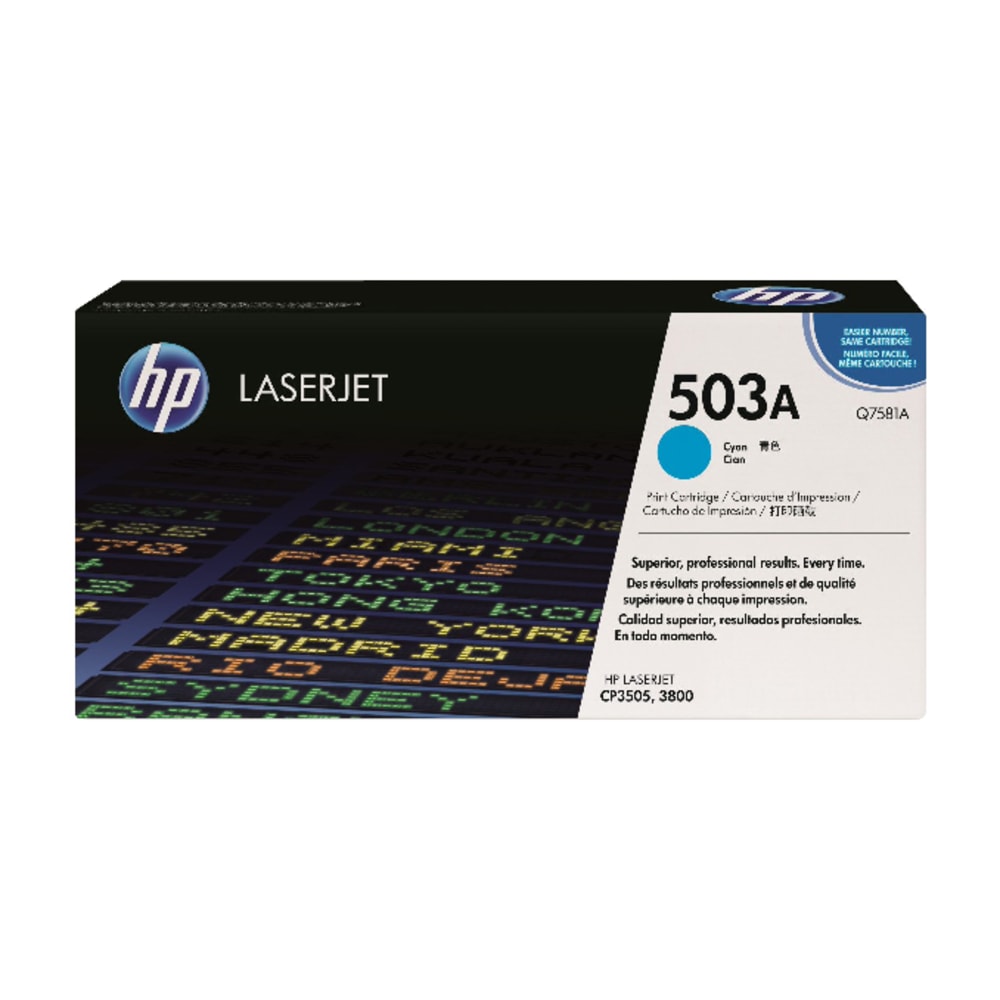 HP 503A Cyan Toner Cartridge, Q7581AC