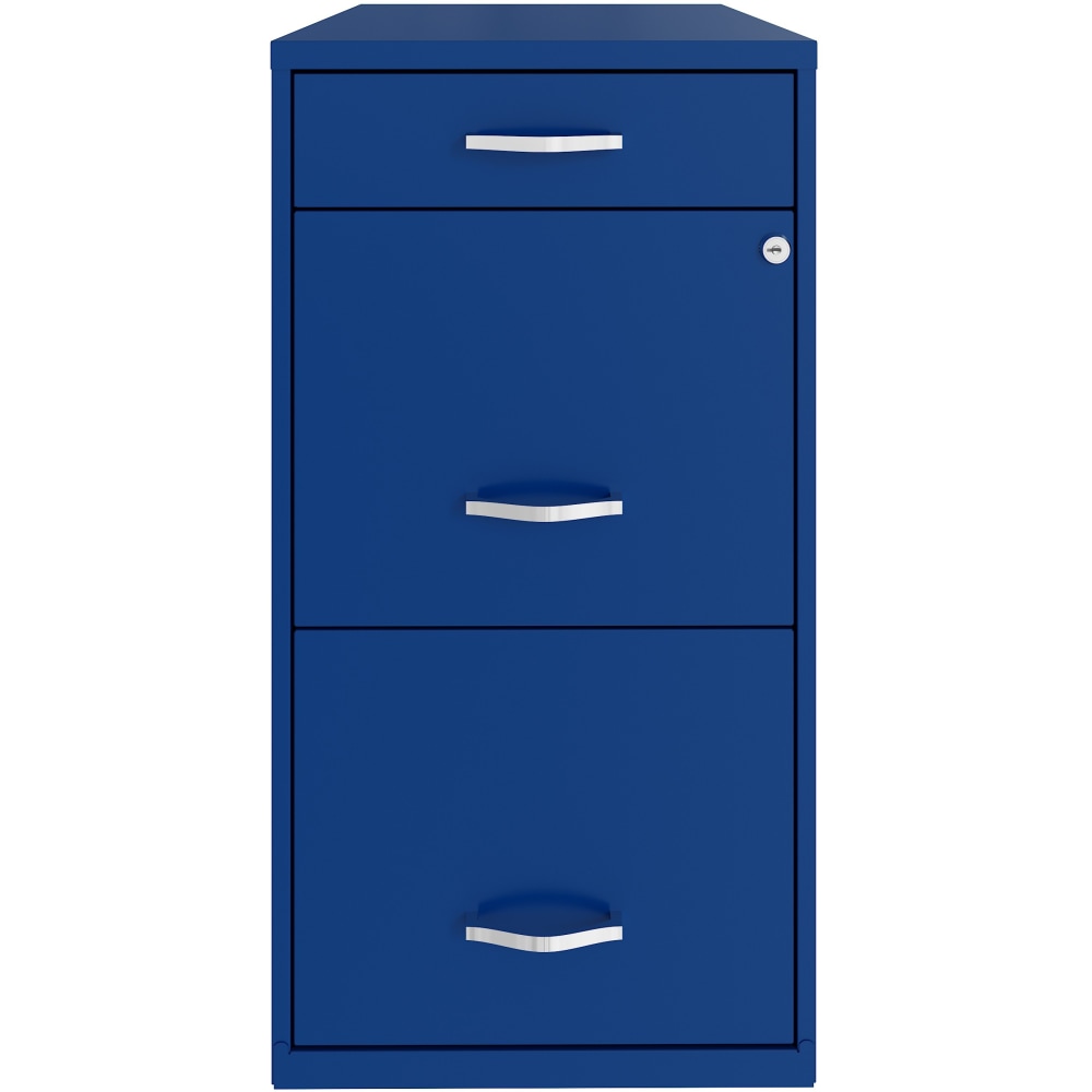 Realspace SOHO Organizer 18inD Vertical 3-Drawer File Cabinet, Blue