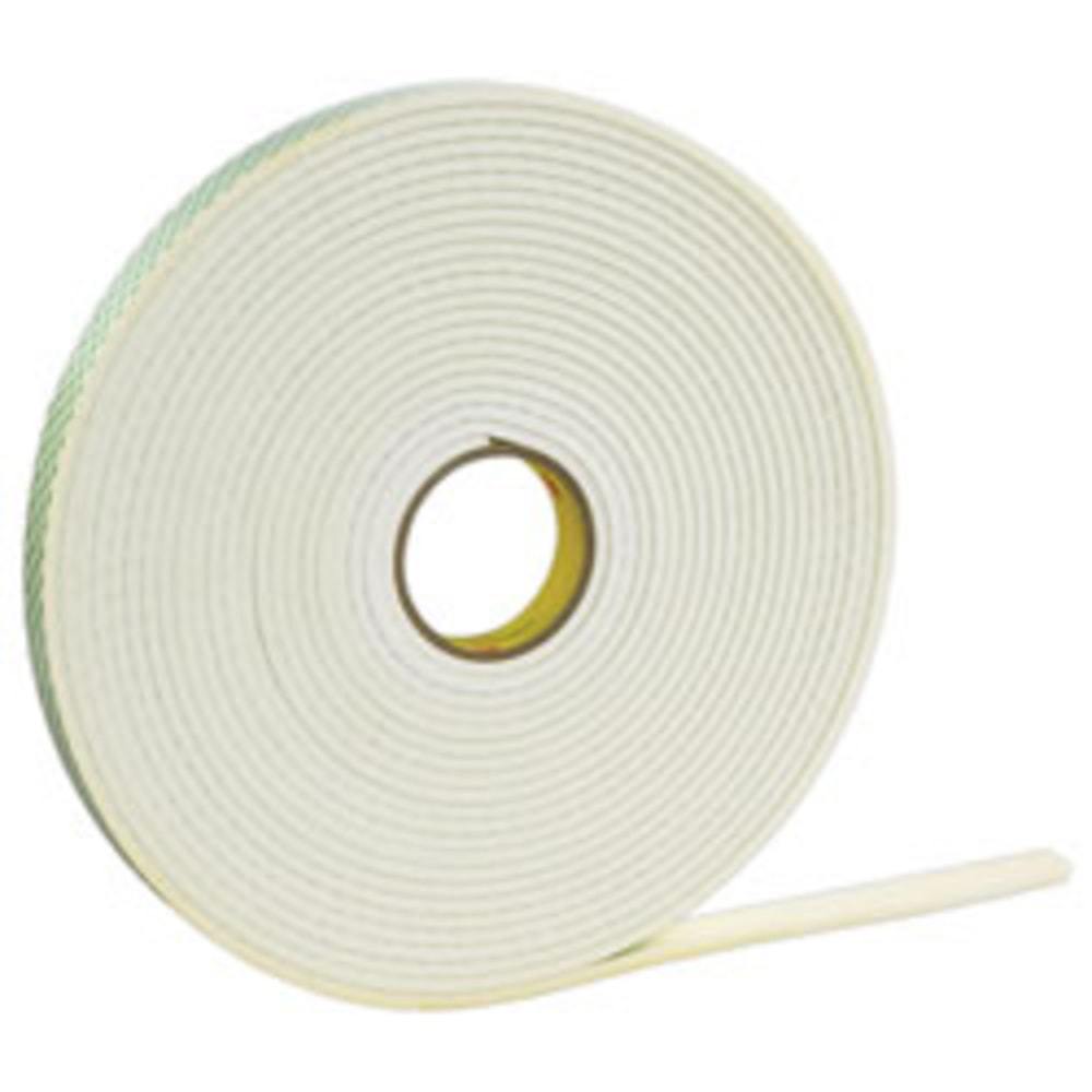 3M 4016 Double Sided Foam Tape, 0.5in x 36 Yd, Natural, Case Of 18