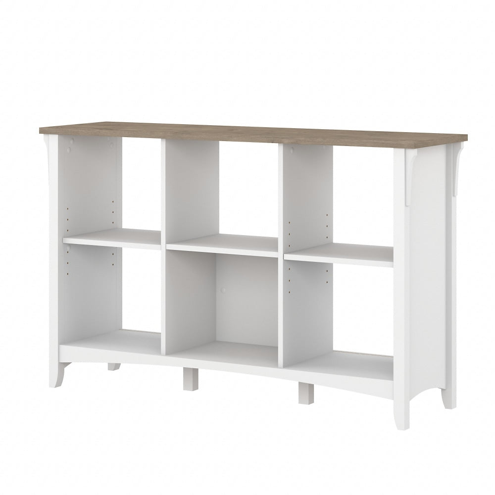 Bush Furniture Salinas 30inH 6-Cube Storage, Shiplap Gray/Pure White, Standard Delivery