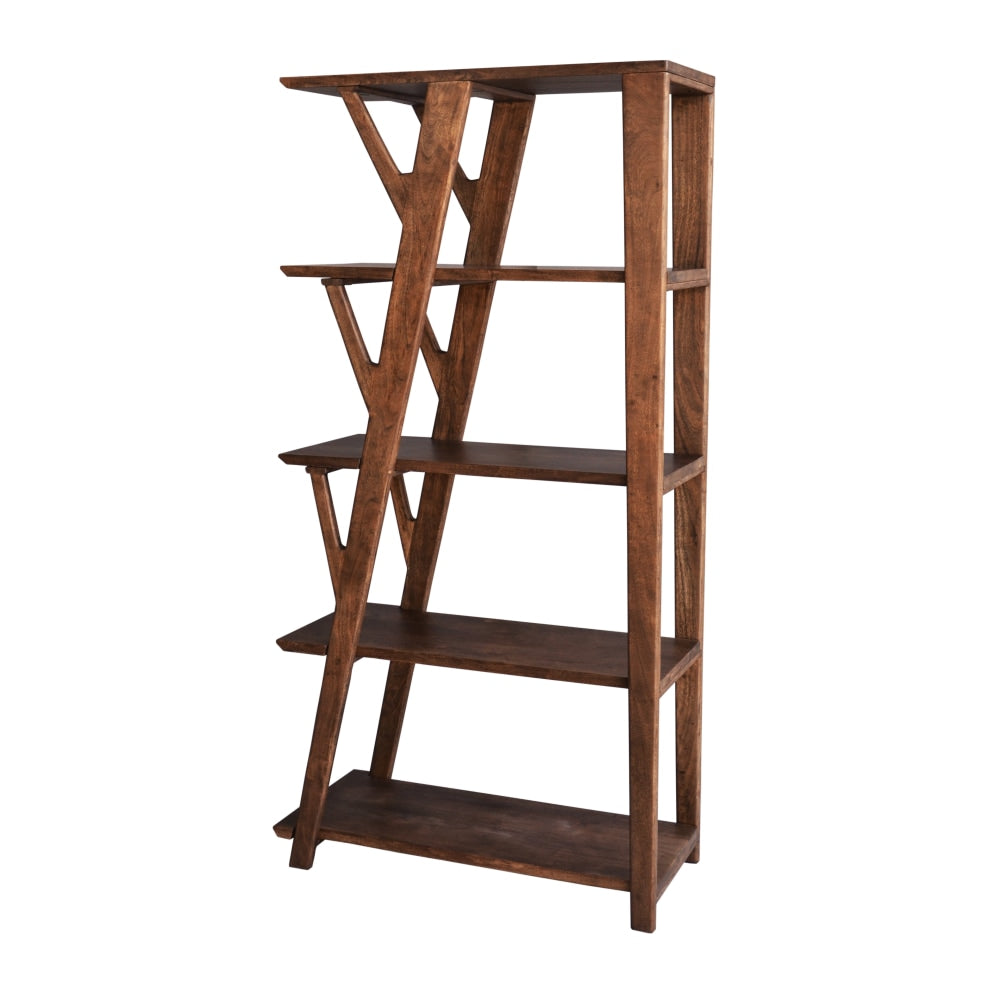 Coast to Coast Willow 72inH 4-Shelf Bookcase, Knoll Brown Vinegar