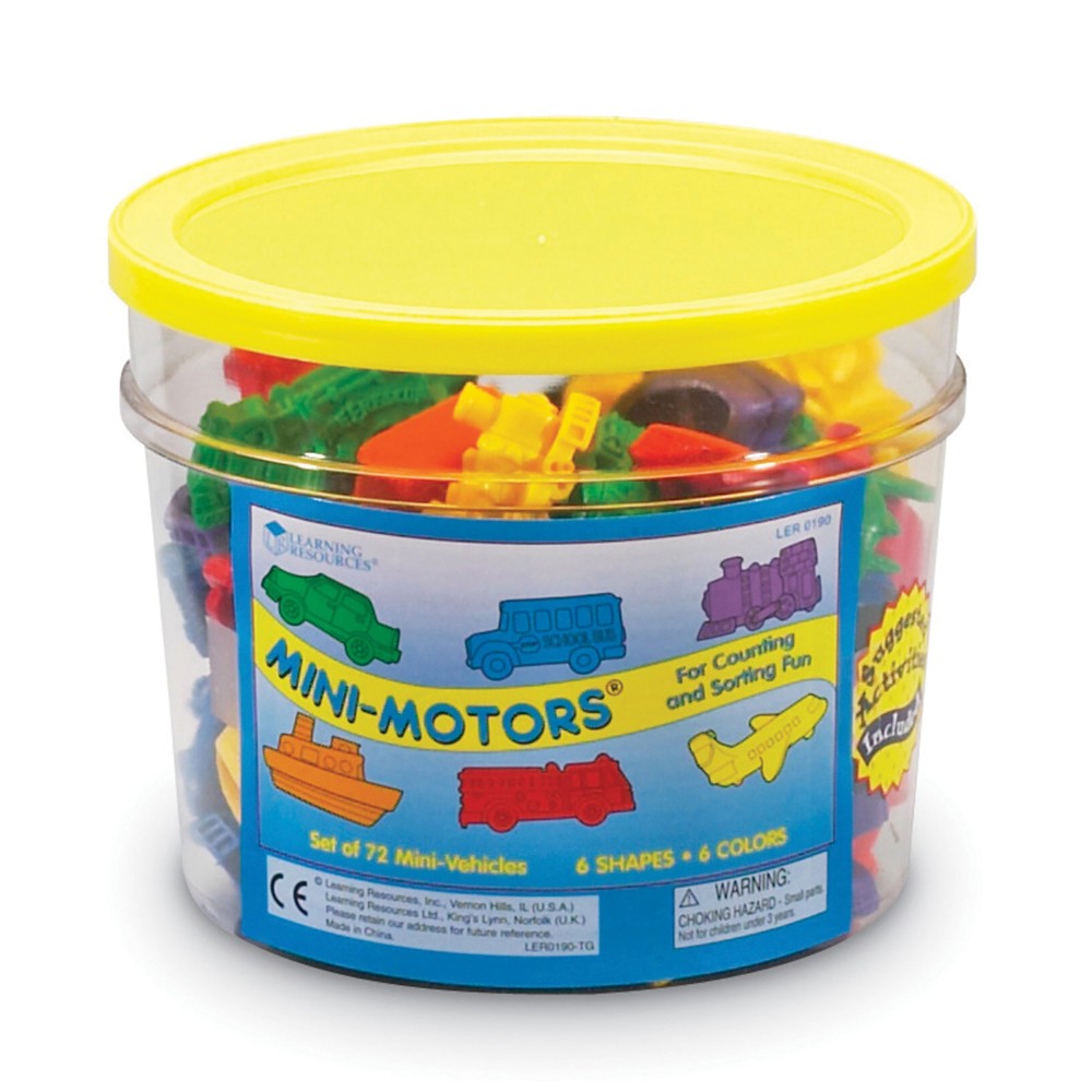 Learning Resources Mini-Motors Counters, Ages 3-12, Assorted Colors, Pack Of 72