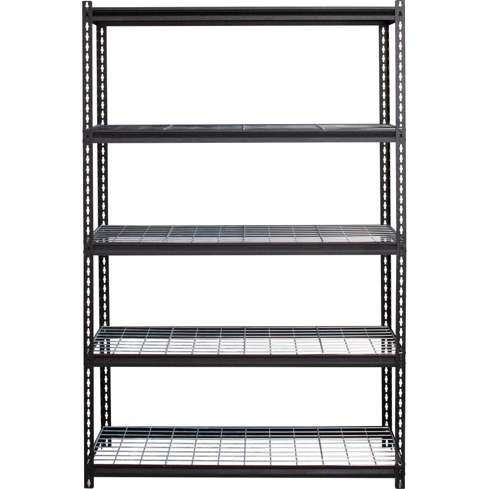 Lorell Wire Deck Shelving - 72in Height x 48in Width x 18in Depth - Recycled - Black - Steel - 1Each