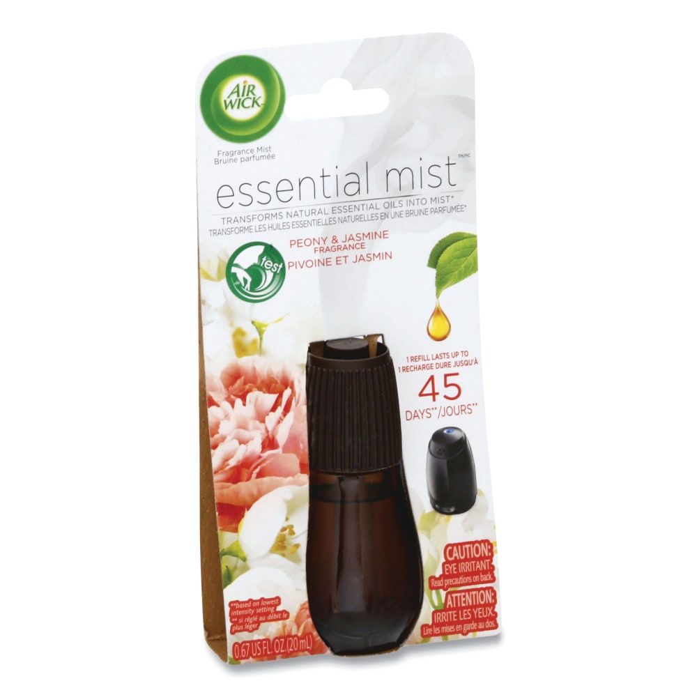 Air Wick Essential Mist Refills, Peony And Jasmine, 0.67 Oz, Carton Of 6 Bottles