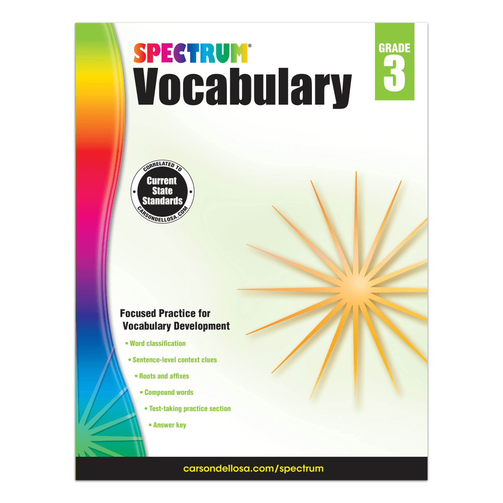 Spectrum Vocabulary Workbook, Grade 3