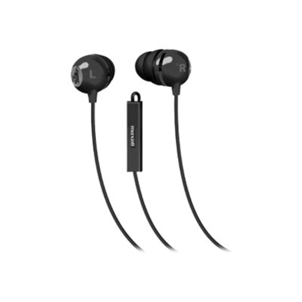 Maxell Classic - Earphones with mic - ear-bud - wired - 3.5 mm jack - black