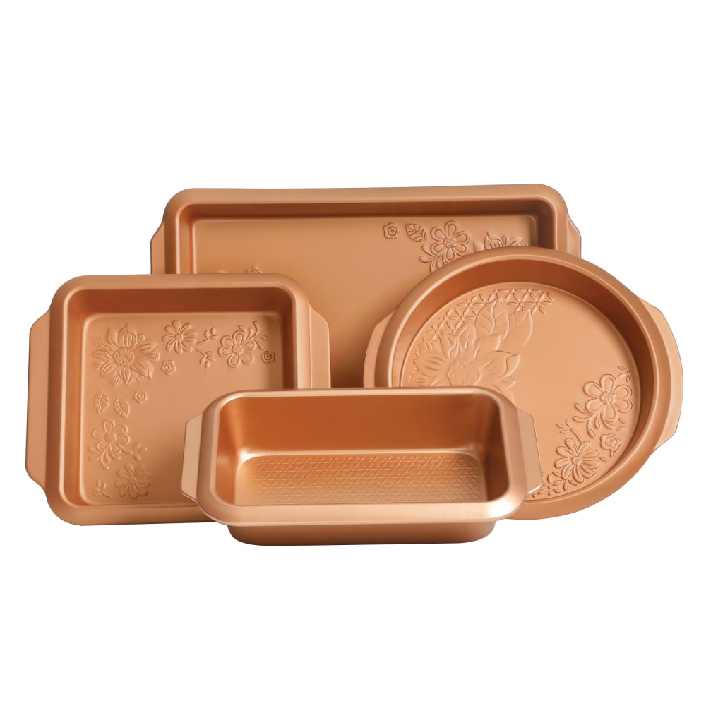 Gibson Home Richmond 4-Piece Non-Stick Steel Bakeware Set, Copper