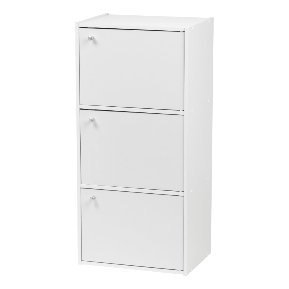 IRIS 35inH 3-Door Storage-Shelf, White