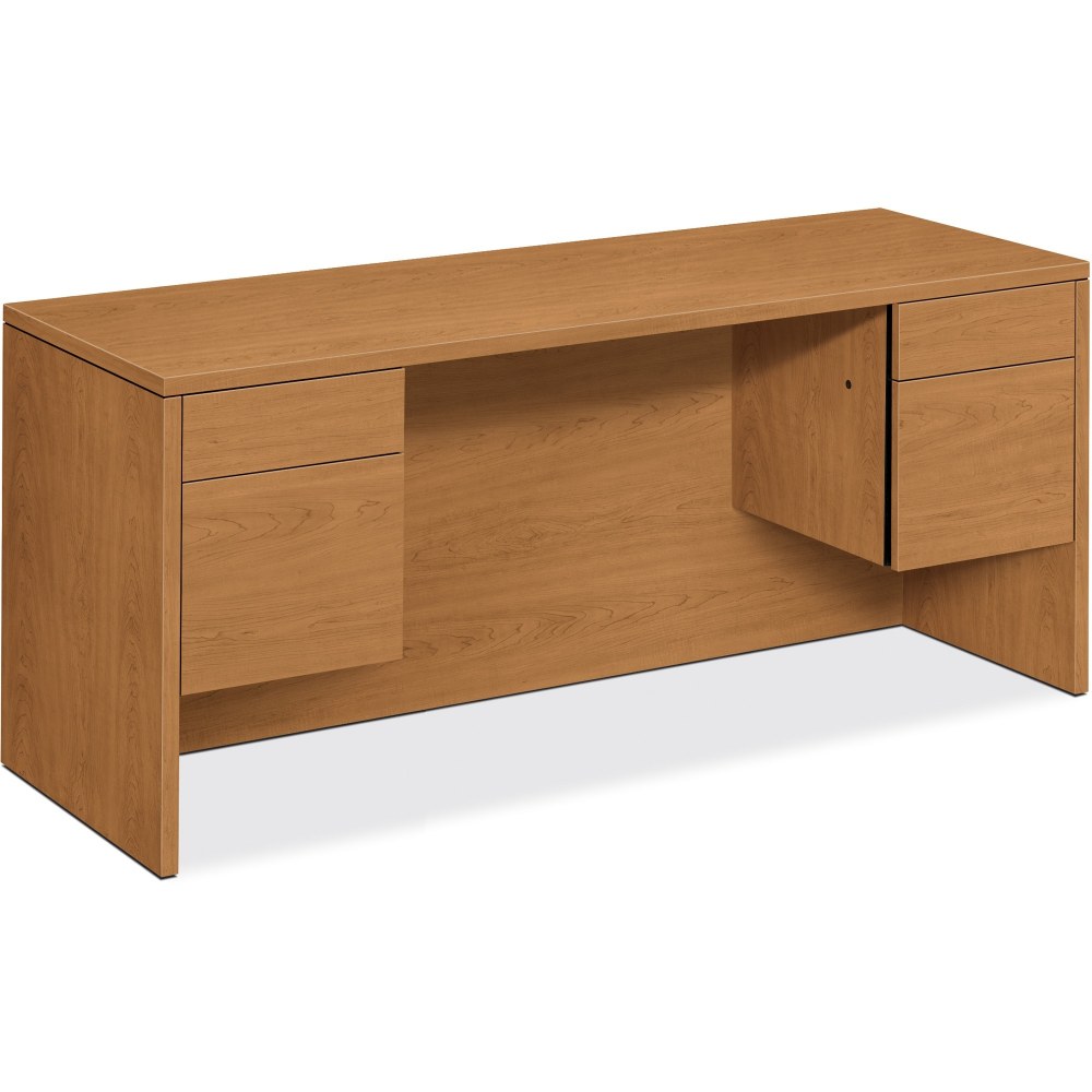 HON Box/File Kneespace 60inW Computer Desk Credenza, Harvest