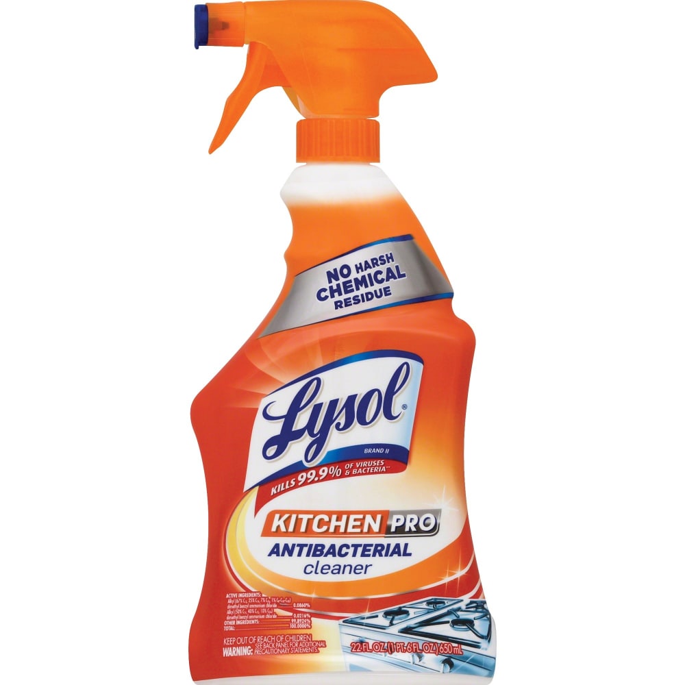 Lysol Kitchen Pro Antibacterial Cleaner, Citrus Scent, 22 Oz Bottle