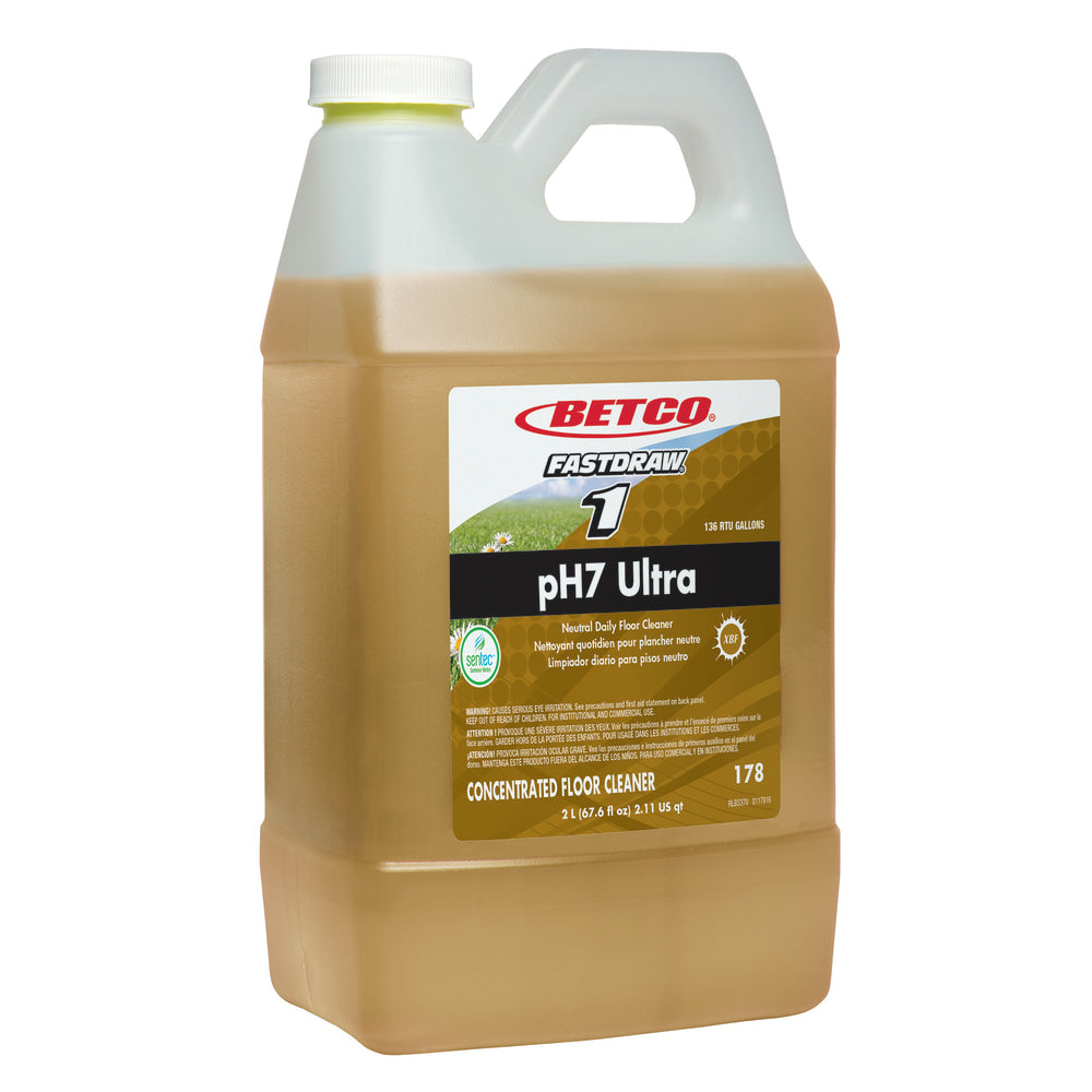 Betco pH7 Ultra Fastdraw Floor Cleaner, 67.6 Oz Bottle, Case Of 4