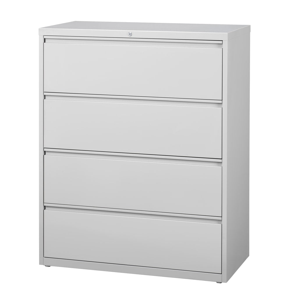 WorkPro 42inW x 18-5/8inD Lateral 4-Drawer File Cabinet, Light Gray