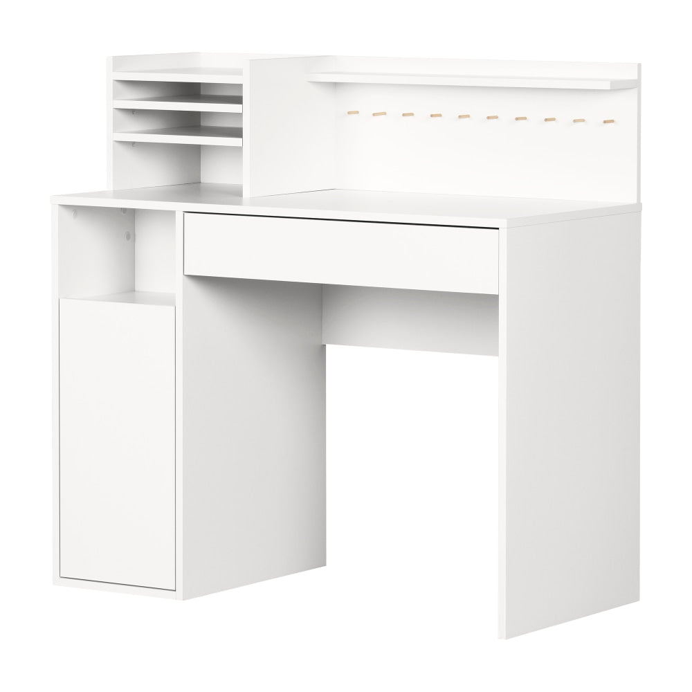 South Shore Crea 41inW Craft Table With Hutch, Pure White