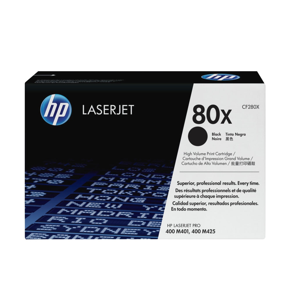 HP 80X Black High Yield Toner Cartridge, CF280X