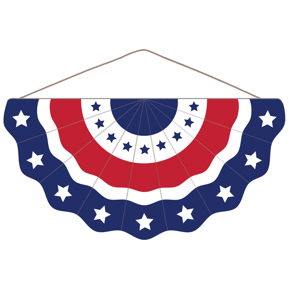 Amscan Patriotic Large Bunting Hanging Decoration, 3in x 18in, Multicolor