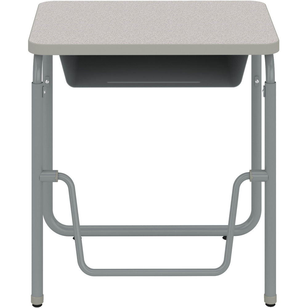 Safco AlphaBetter 2.0 Height-Adjustable Sit/Stand 28inW Student Desk With Book Box And Pendulum Bar, Gray