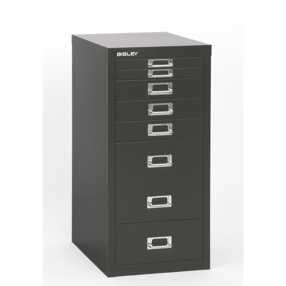 Bisley 15inD Vertical 8-Drawer Under-Desk File Cabinet, Black