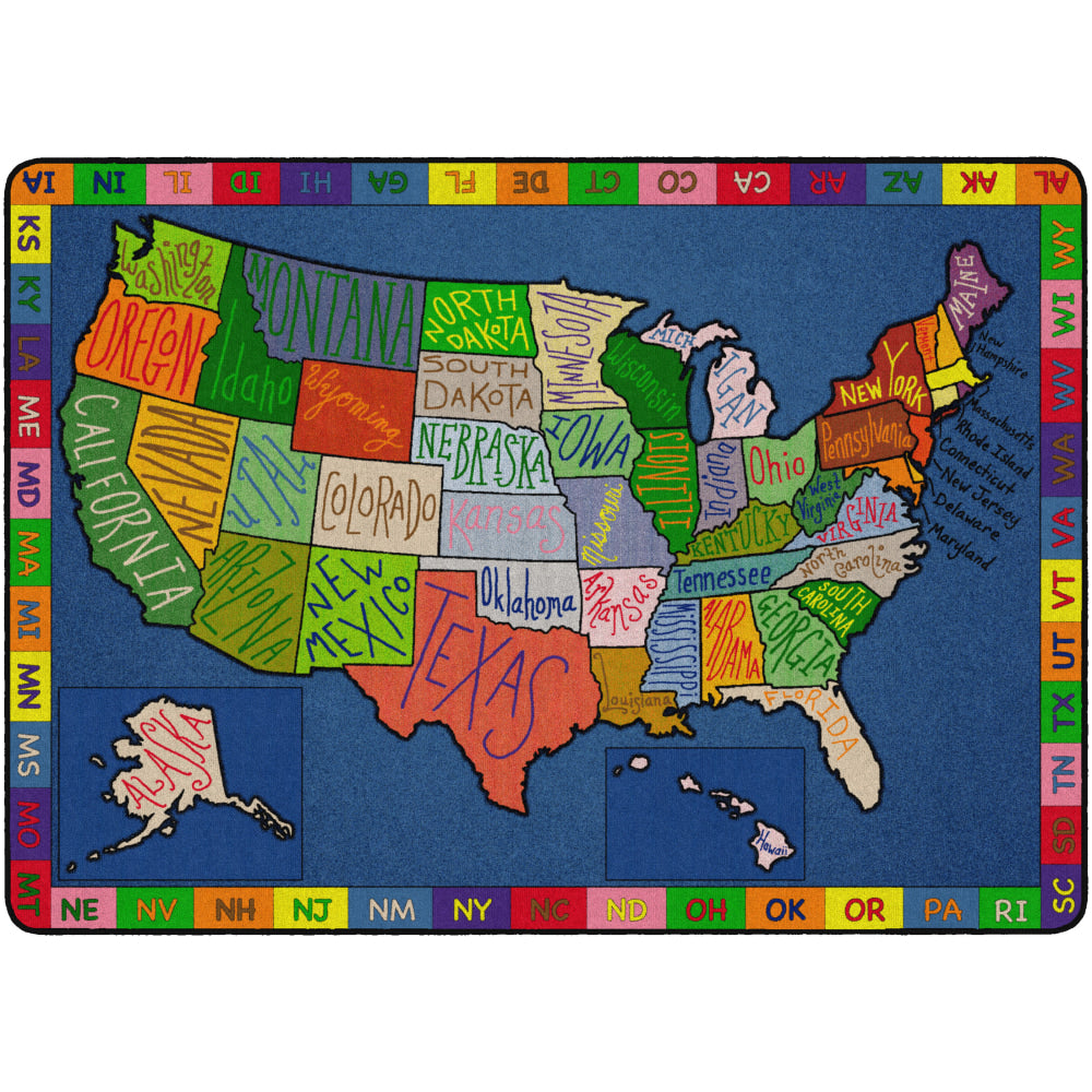 Flagship Carpets My America Doodle Map Rug, 6ftH x 8ft4inW