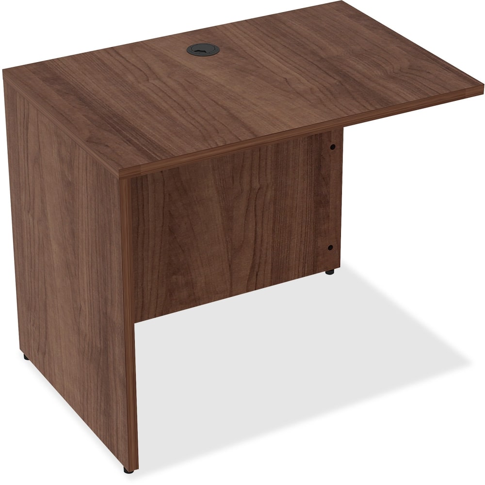 Lorell Essentials 36inW Reverse Desk Return Shell, Walnut