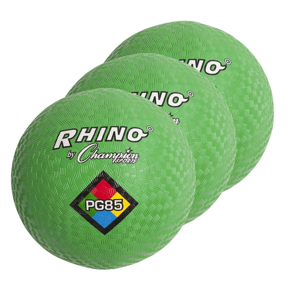 Champion Sports Playground Balls, 8-1/2in, Green, Pack Of 3 Balls