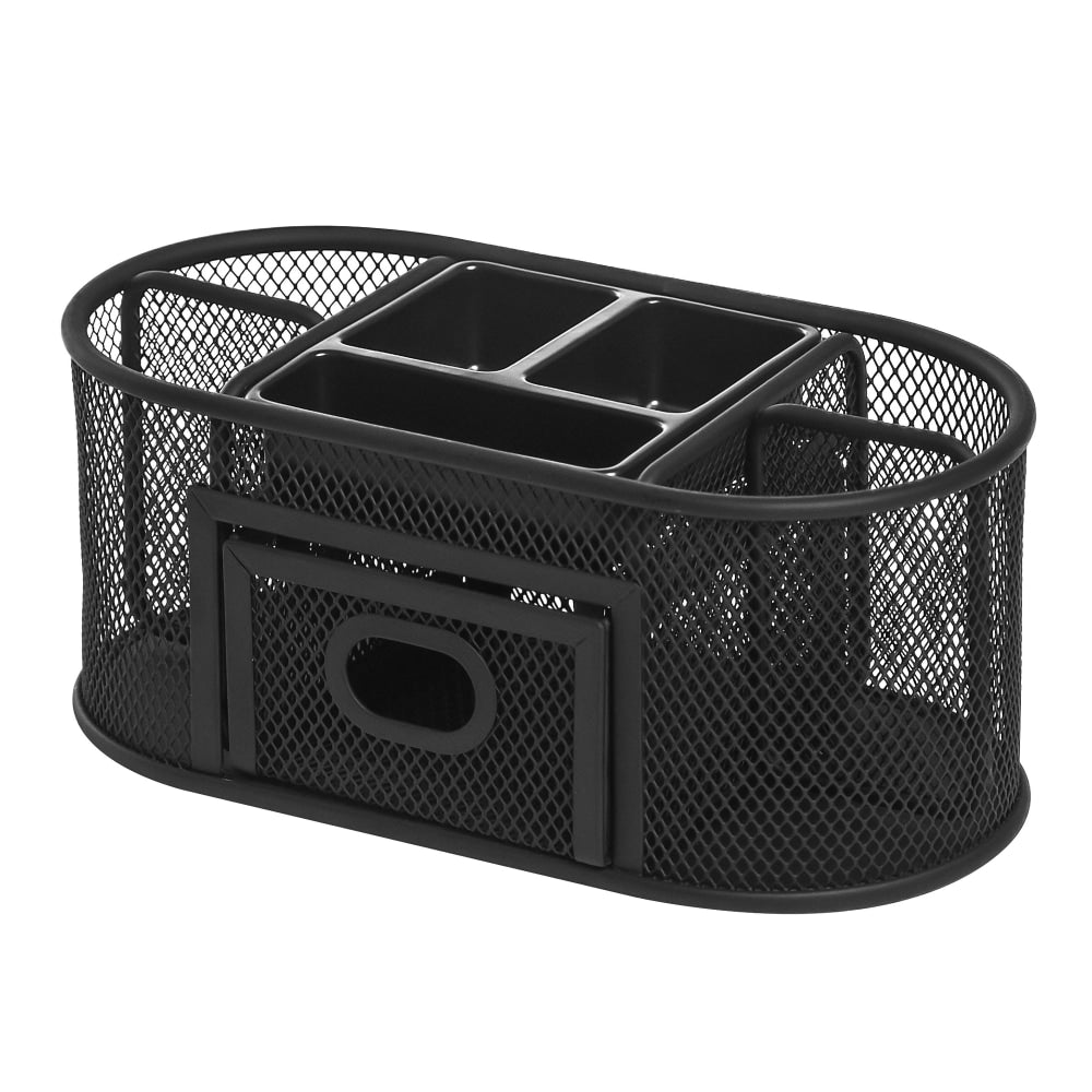 Lorell Mesh Deluxe Desktop Organizer, Black