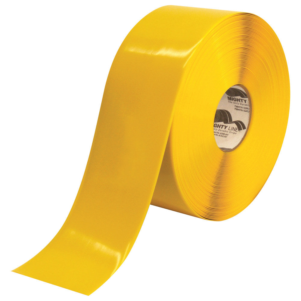 Mighty Line Deluxe Safety Tape, 4in x 100ft, Yellow