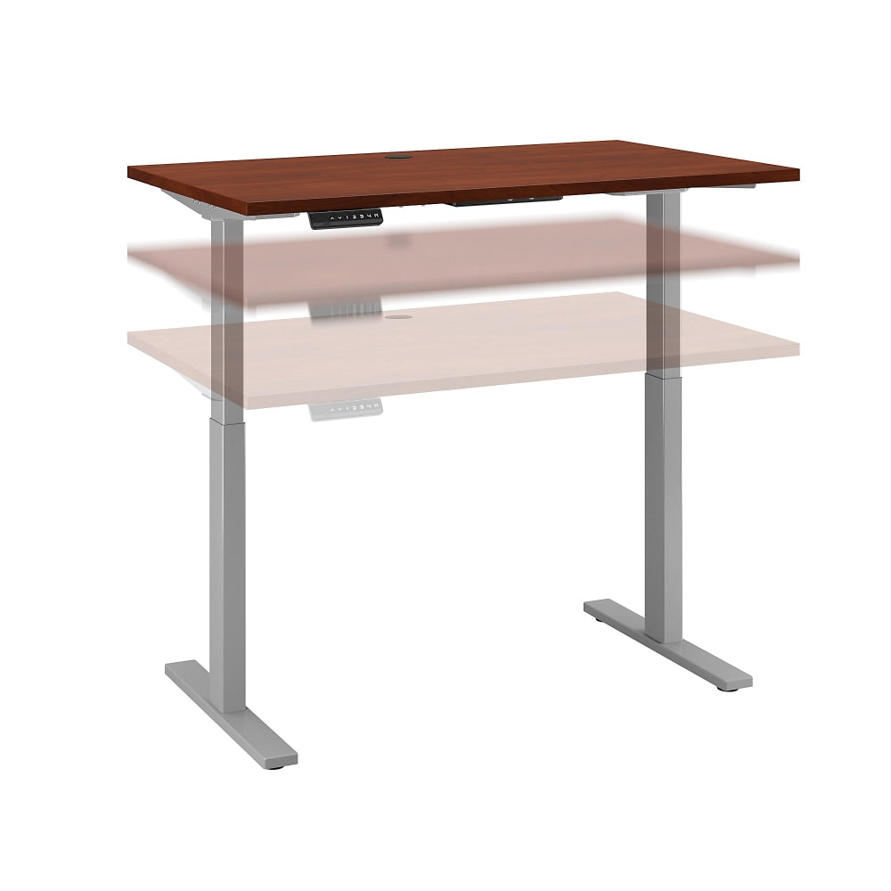 Bush Business Furniture Move 60 Series Electric 48inW x 24inD Height Adjustable Standing Desk, Hansen Cherry/Cool Gray Metallic, Standard Delivery