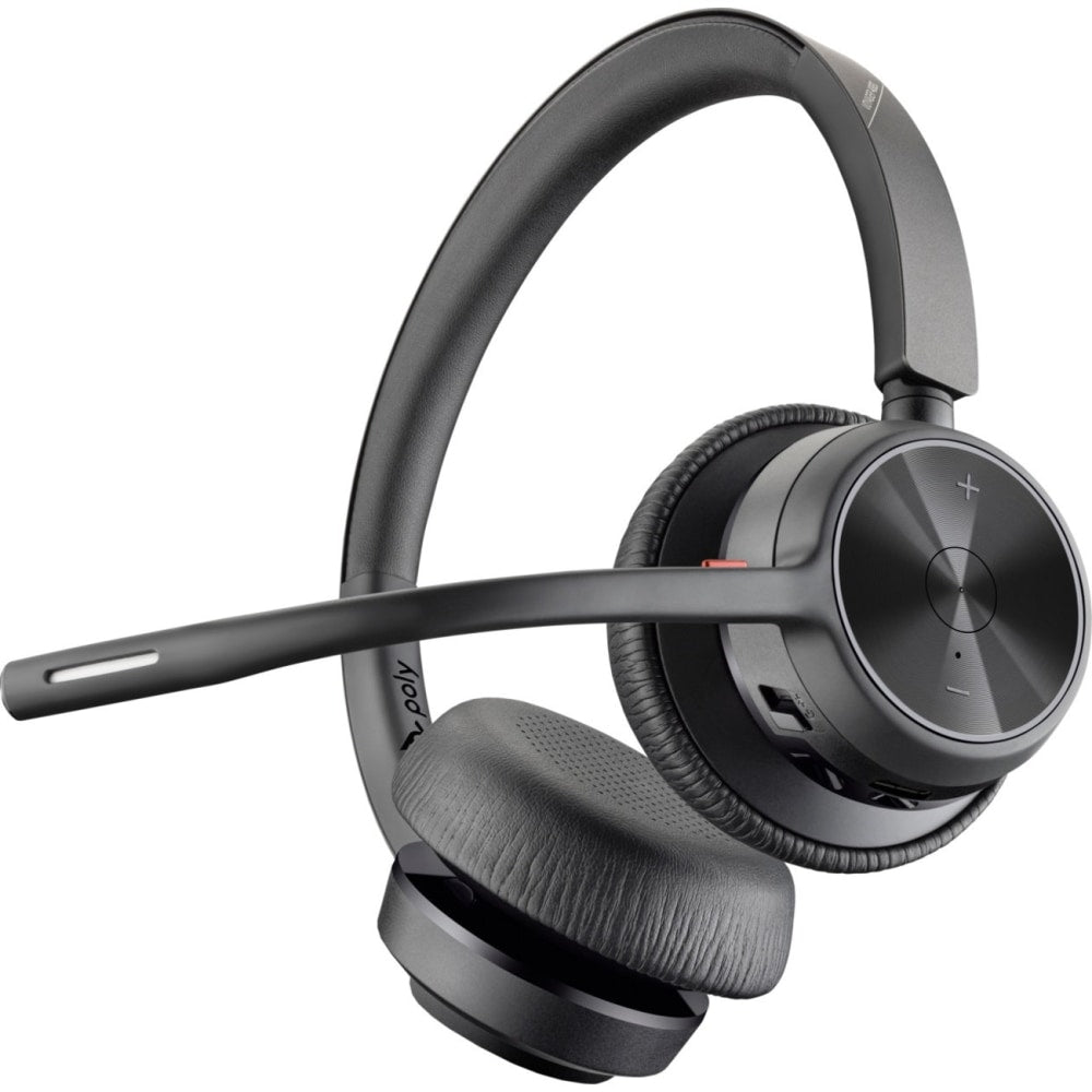 Poly Voyager 4320 USB-C Headset - Siri, Google Assistant - Stereo, Mono - USB Type C - Wired/Wireless - Bluetooth - 298.6 ft - 20 Hz - 20 kHz - On-ear, Over-the-head - Binaural - Supra-aural - 4.92 ft Cable