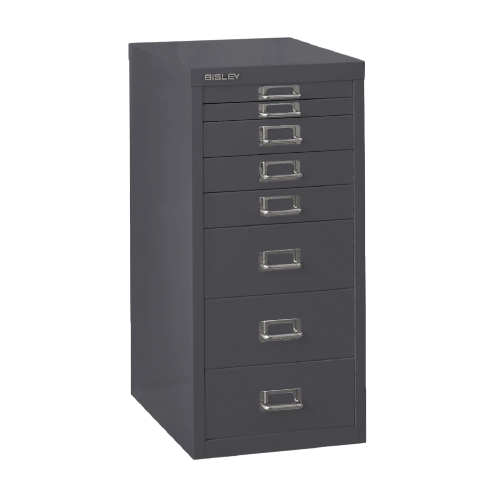 Bisley 15inD Vertical 8-Drawer File Cabinet, Charcoal