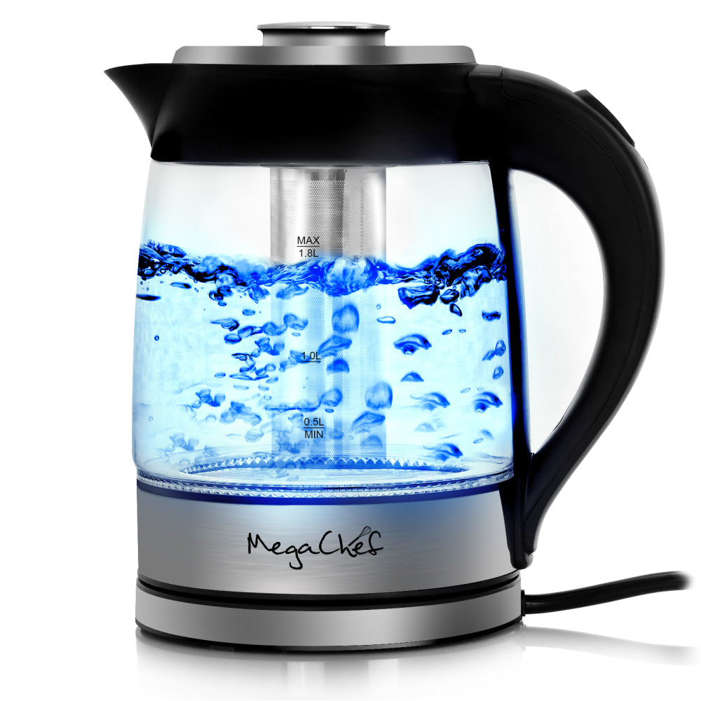 MegaChef 995111762M 1.8-Liter Electric Tea Kettle, Clear