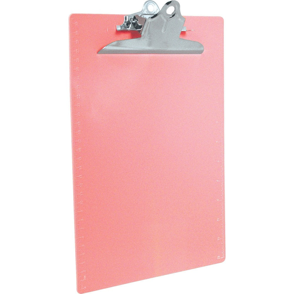 Saunders Plastic Clipboard, 1in Clip, 96% Recycled, Pink