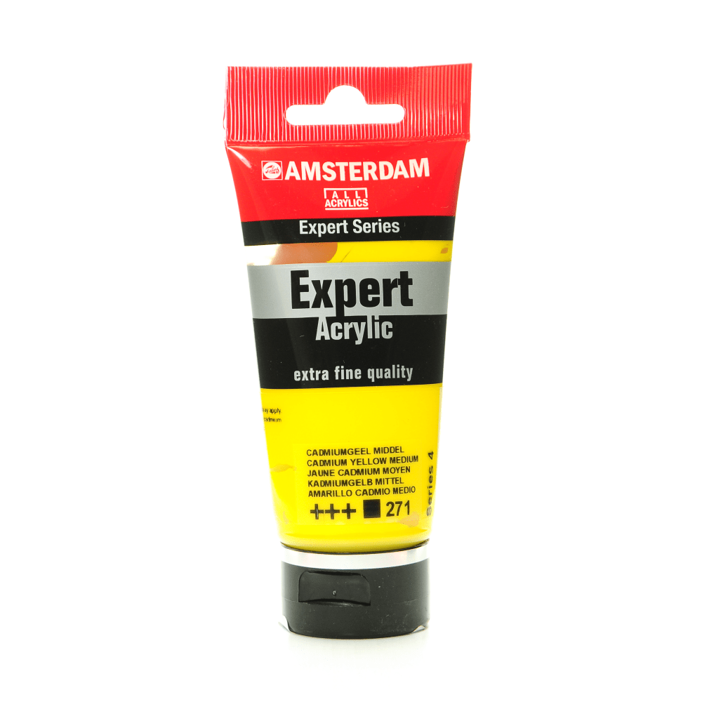 Amsterdam Expert Acrylic Paint Tubes, 75 mL, Cadmium Yellow Medium, Pack Of 2