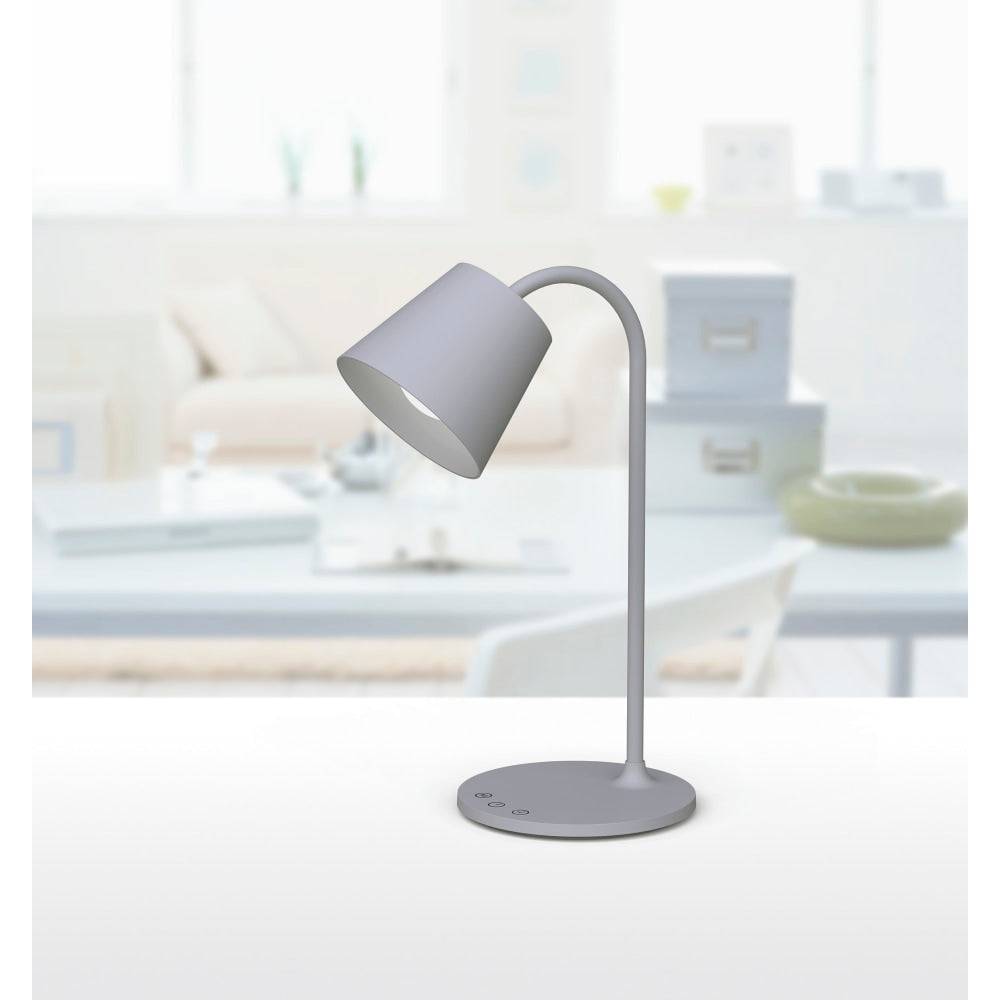 Realspace Kessly LED Desk Lamp With USB Port, 17inH, Gray