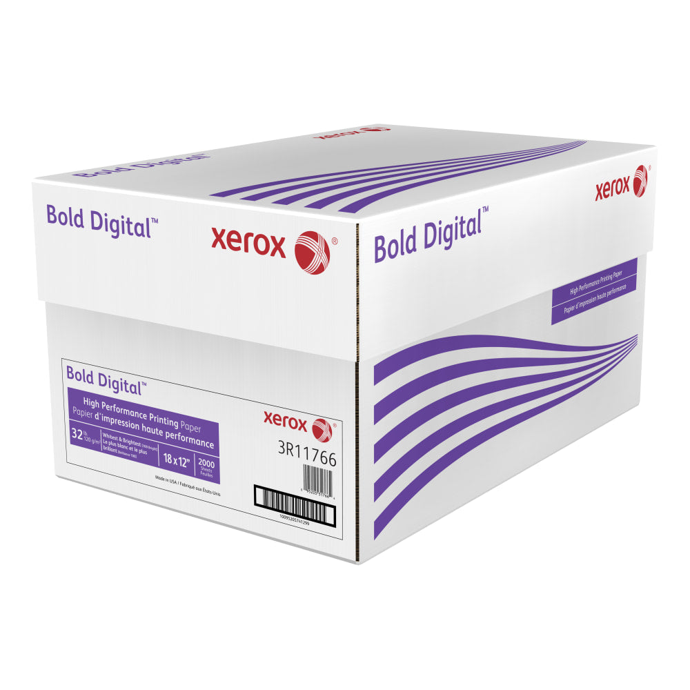 Xerox Bold Digital Printing Paper, Tabloid Extra Size (12in x 18in), 100 (U.S.) Brightness, 32 Lb, White, 500 Sheets Per Ream, Case Of 4 Reams