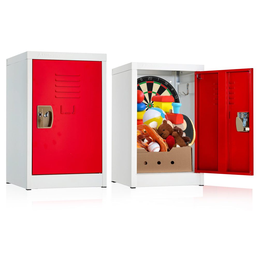 Alpine AdirOffice 1-Tier Steel Lockers, 24inH x 15inW x 15inD, Red, Pack Of 2 Lockers