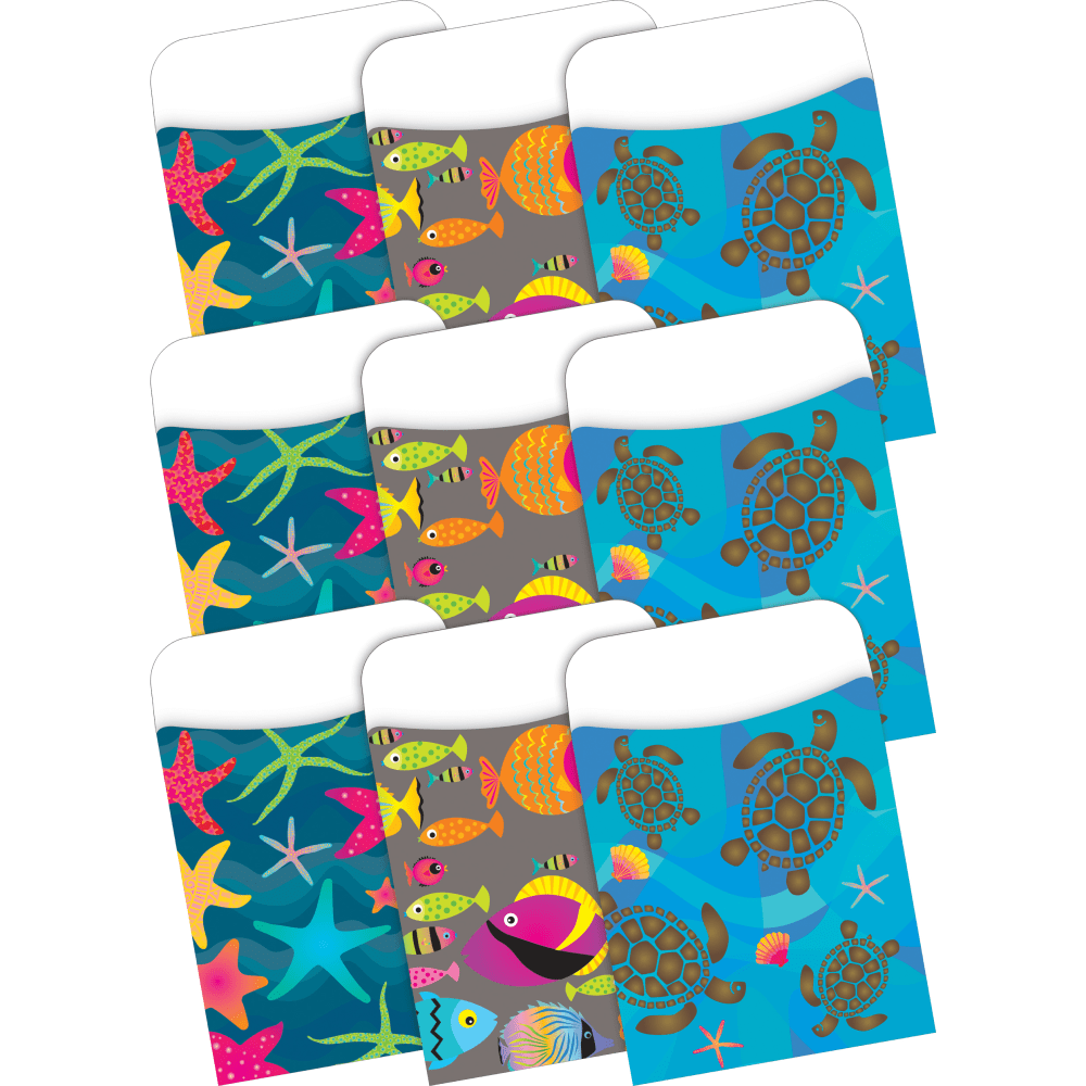 Barker Creek Peel & Stick Library Pockets, 3-1/2in x 5-1/8in, Kai Ola, Set Of 90 Pockets