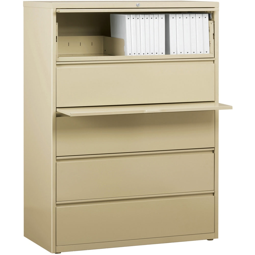 Lorell Fortress 42inW x 18-5/8inD Lateral 5-Drawer File Cabinet, Putty