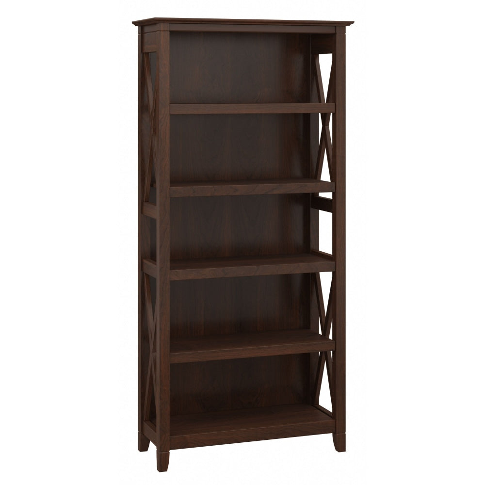 Bush Business Furniture Key West 66inH 5-Shelf Bookcase, Bing Cherry, Standard Delivery