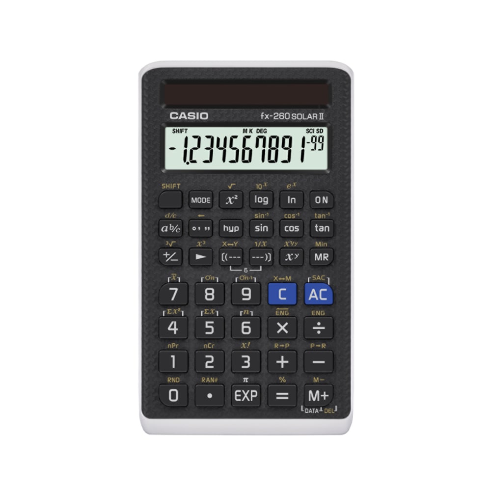 Casio Handheld Scientific Calculator, Black, FX260SOLARII