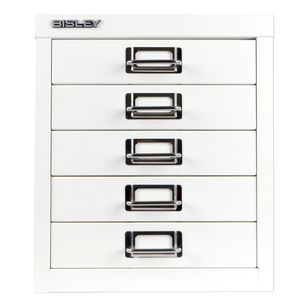 Bisley 15inD Vertical 5-Drawer File Cabinet, White