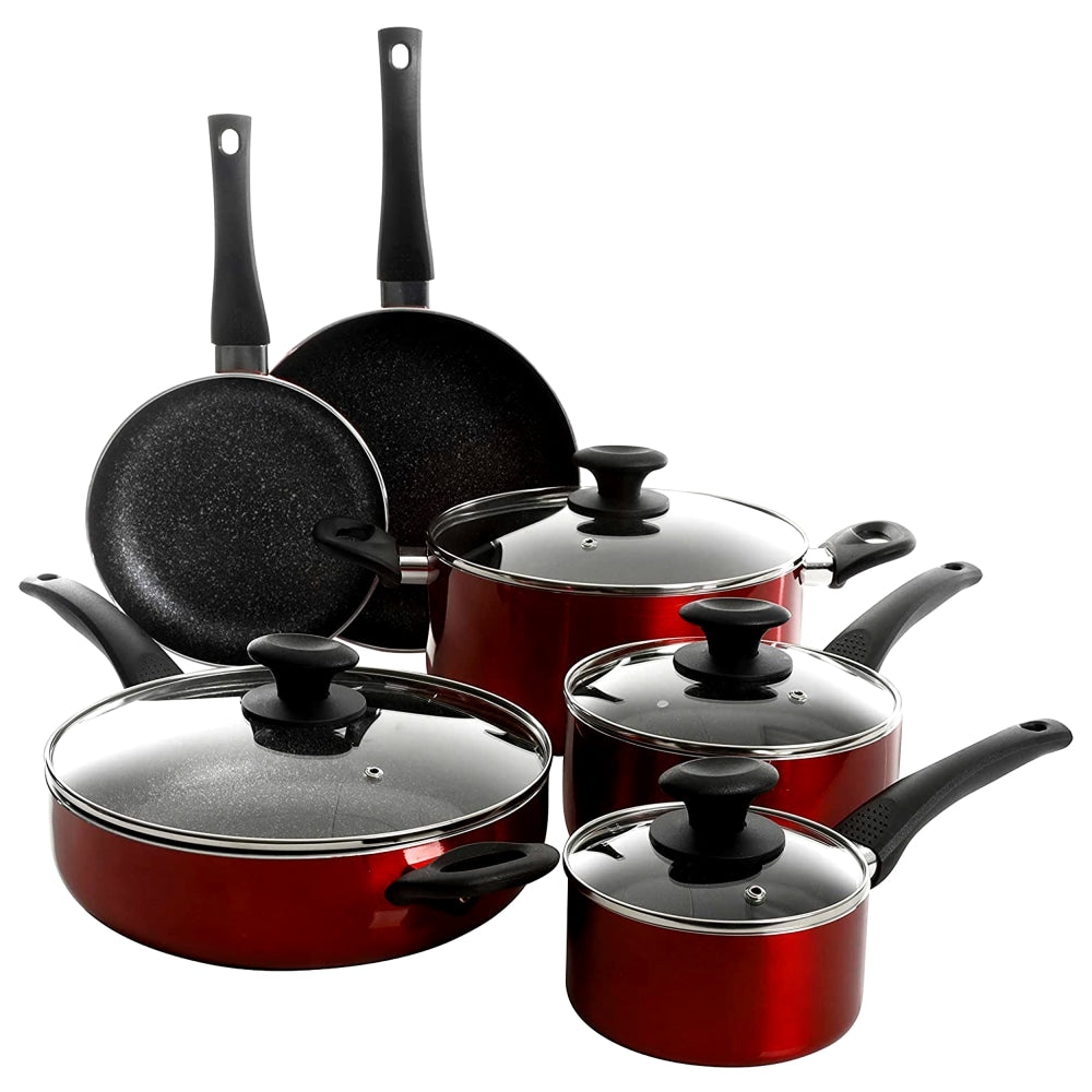 Oster Cookware Set, Merrion 10-Piece, Red