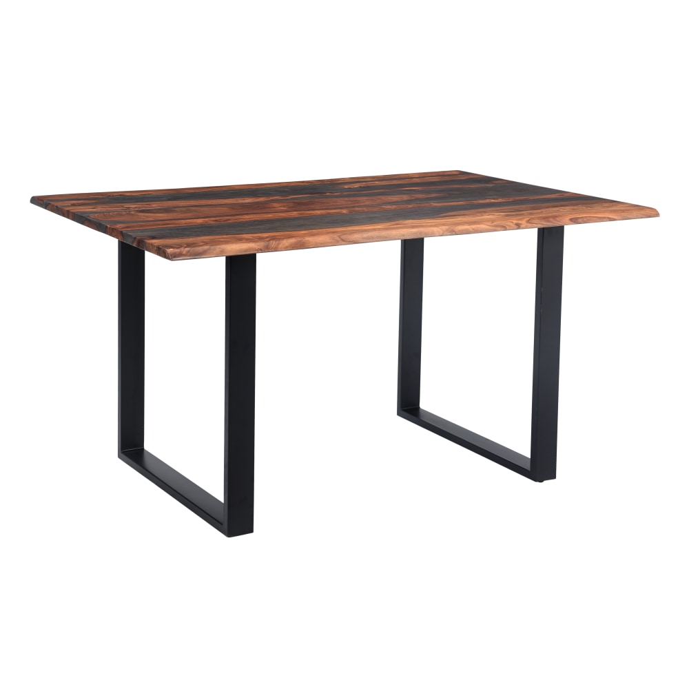 Coast to Coast Bergen Dining Table, 30inH x 58inW x 36inD, Sierra Brown/Black