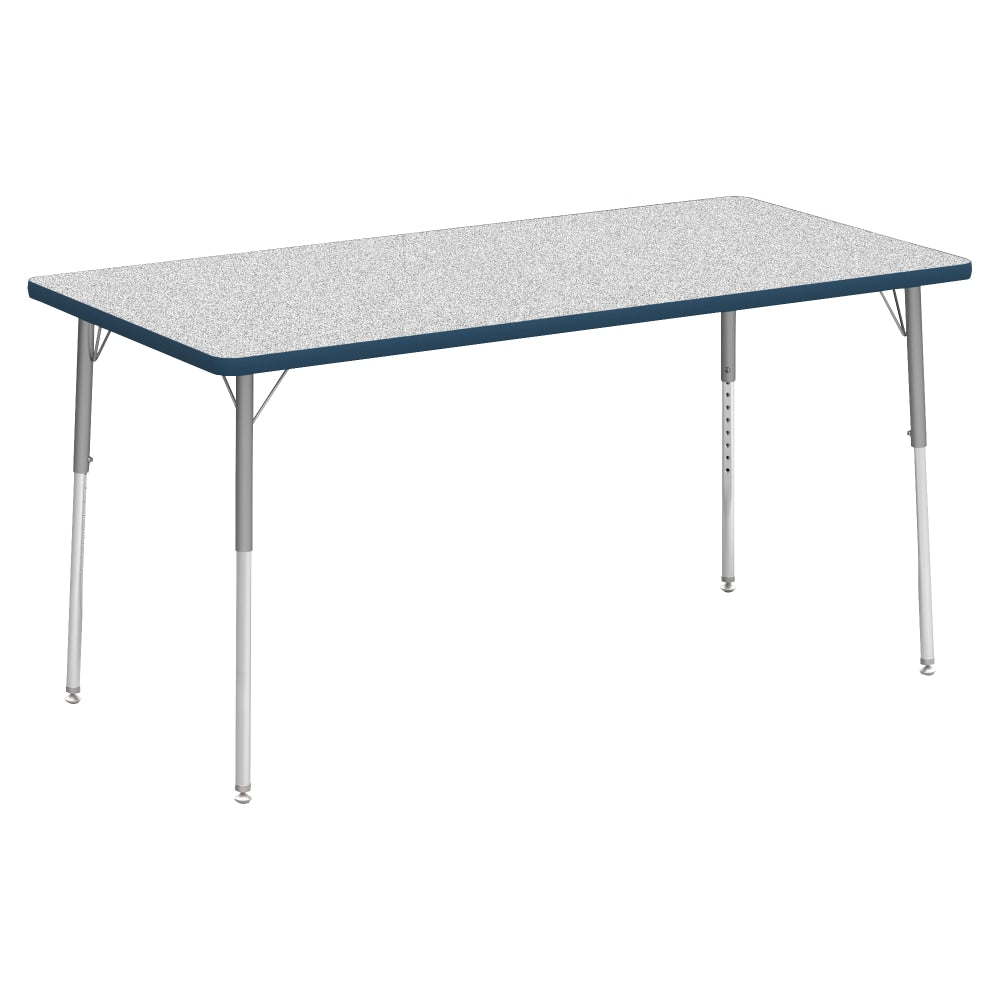 Lorell Classroom Rectangular Activity Table Top, 60inW x 30inD, Gray Nebula/Navy