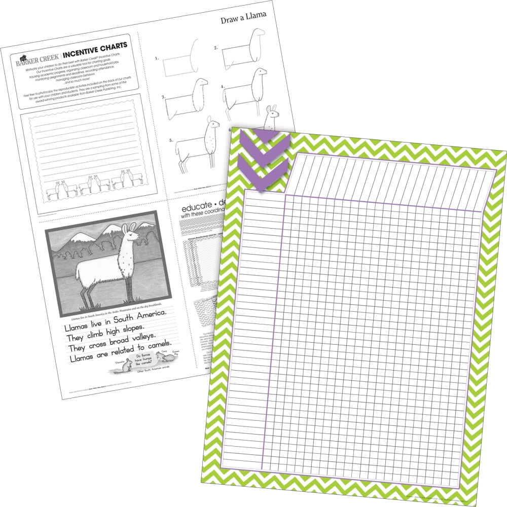 Barker Creek Chevron Office/Classroom Set With Incentive Chart, Beautiful