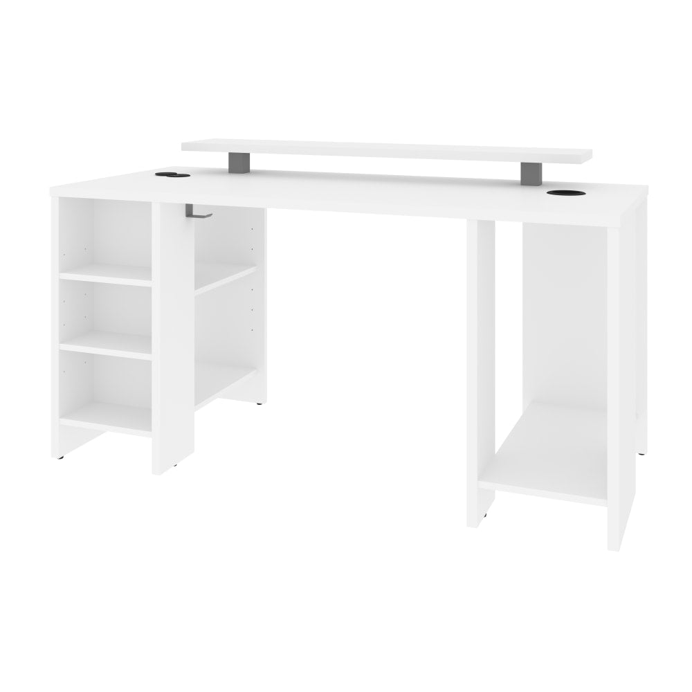 Bestar Electra 60inW Gaming Computer Desk, White