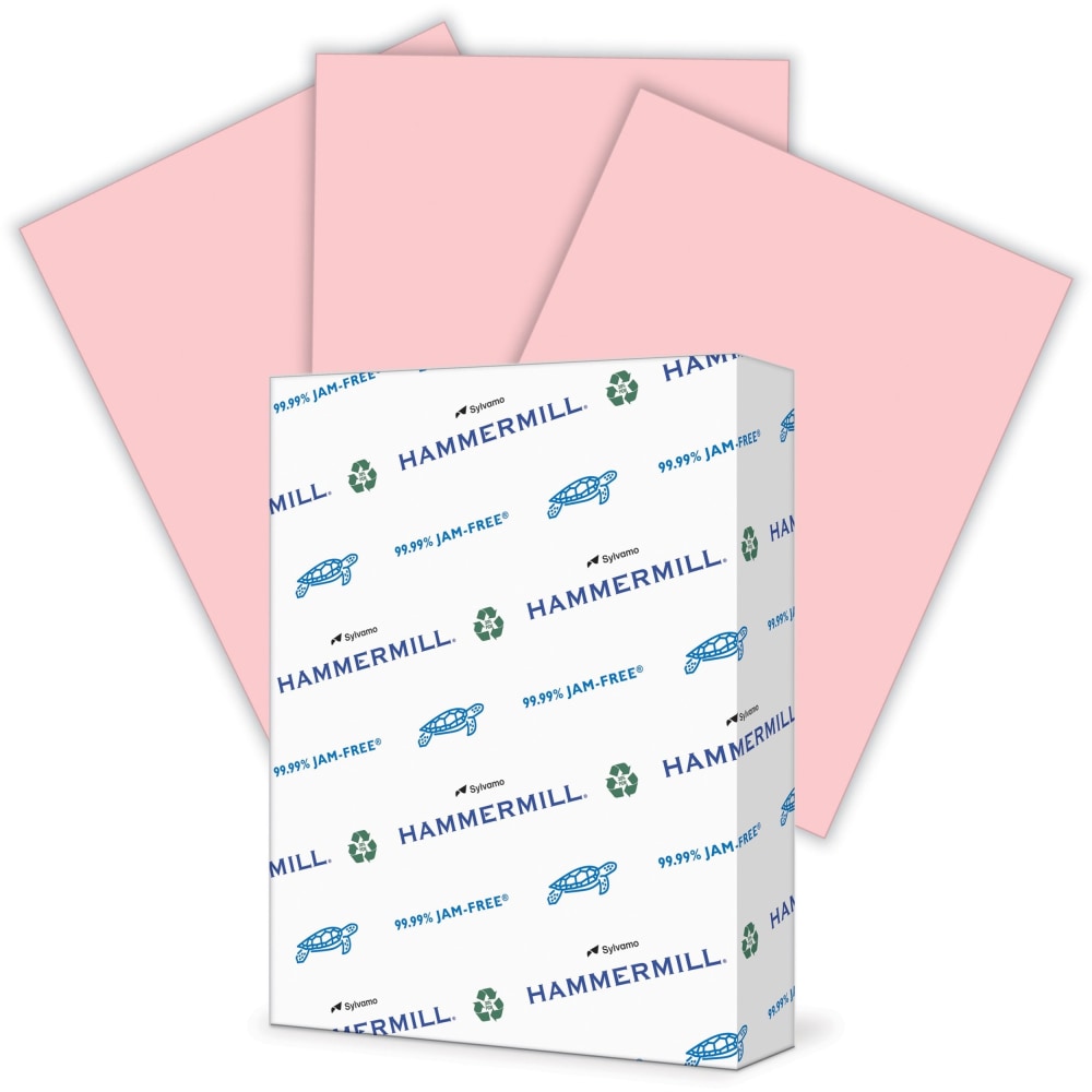 Hammermill Colors Color Multi-Use Printer & Copy Paper, Pink, Letter (8.5in x 11in), 500 Sheets Per Ream, 24 Lb, 100 Brightness, 30% Recycled