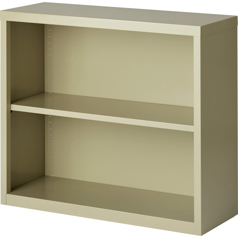 Lorell Fortress Series Steel Modular Shelving Bookcase, 2-Shelf, 30inH x 34-1/2inW x 13inD, Putty