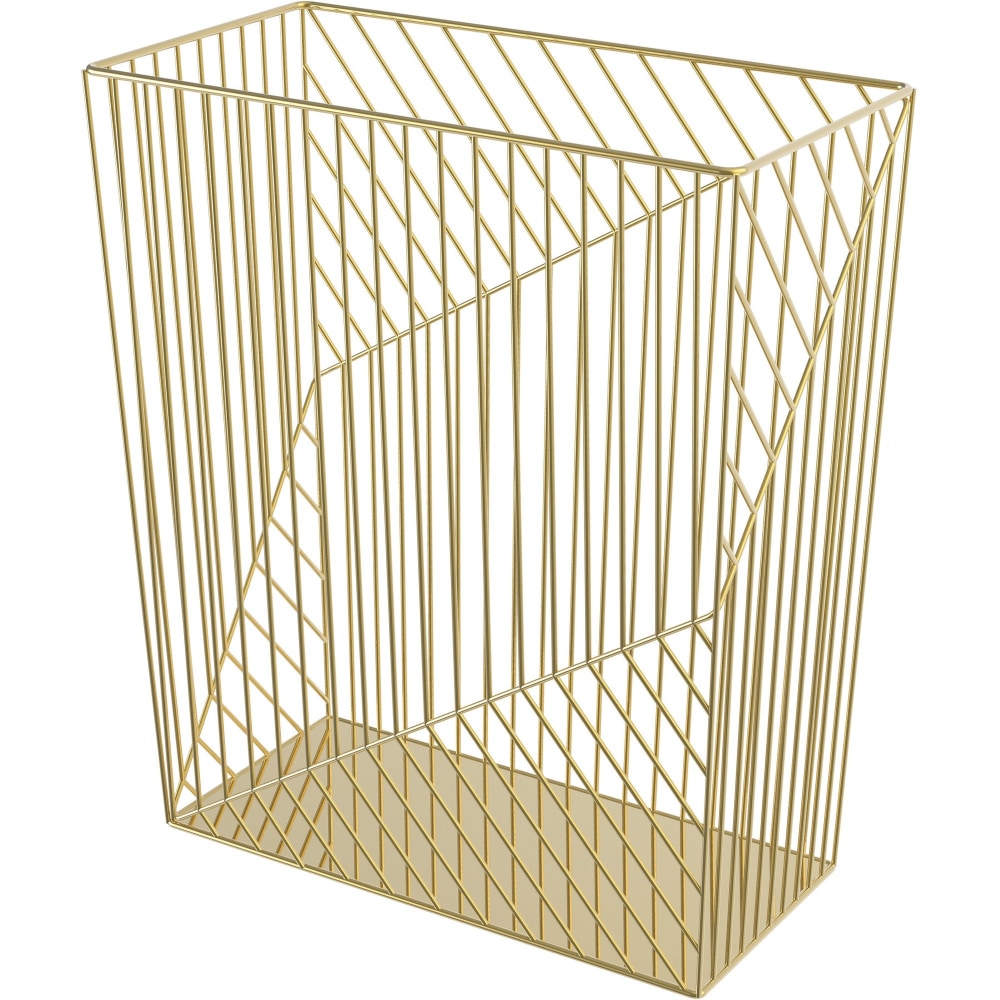 U Brands Metal Wastebasket, Vena Collection, 6 Gallon Capacity, Gold (3232U02-06) - Sturdy, Lightweight - 6.1in Height x 12.2in Width - Metal - Gold